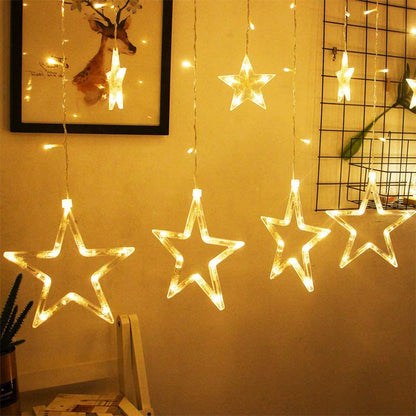 BPA® LED Star Curtain String Lights, Warm White Decorative Lights for Bedroom, Home Décor – Perfect for Diwali, Christmas, Ramadan, New Year, and Festive Celebrations