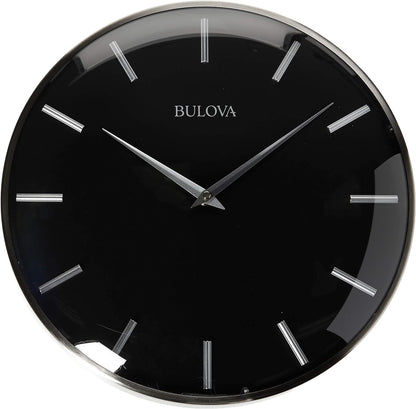 Bulova C4849 Metro Wall Clock, Satin Pewter Finish/Matte Black