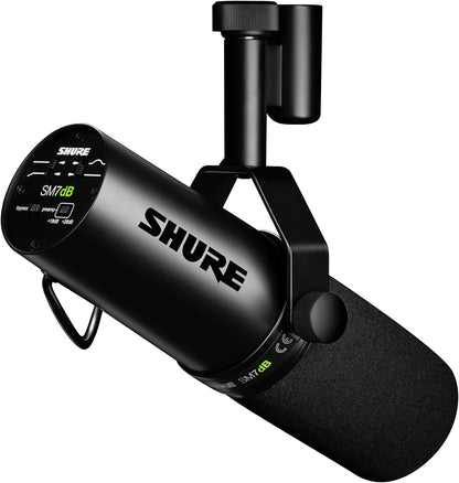 Shure SM7B, Cardioid Studio Microphone, Professional Vocal Recordings, Dynamic, For Live Streaming, PC Gaming & Podcast, Black