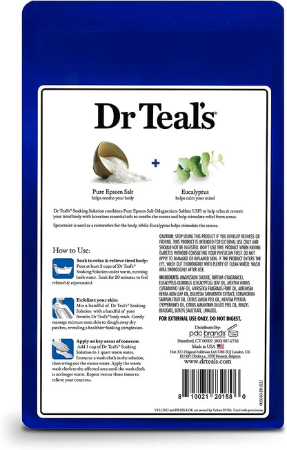 Dr Teal'S Epsom Relax Salt And Relief With Eucalyptus Spearmint, 1.36 KilogRAM