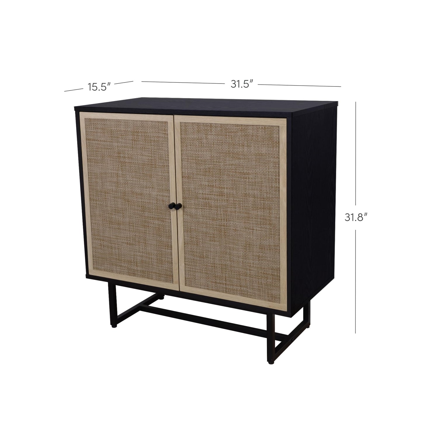 Nathan James Accent Boho Modern Free Standing Buffet Sideboard Hallway, Entryway, Dining Living Room, 1 Storage Cabinet, Beacon - Light Brown