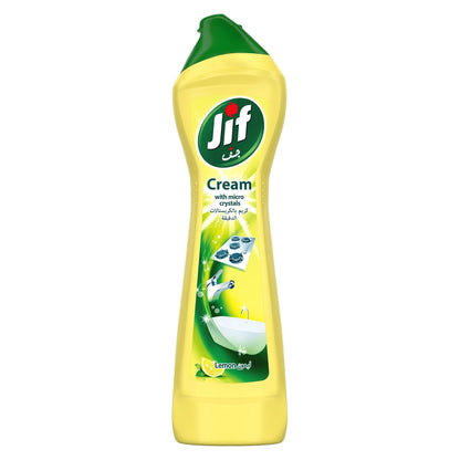 JIF Cream Cleaner, with micro crystals technology, Lemon, eliminates grease, burnt food & limescale stains, 4 x 500ml