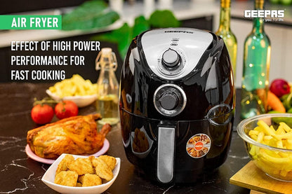 Geepas 2.5L Capacity Air fryer |1300W Air Fryer With Rapid Air Circulation System|Black"Min-1 year manufacturer warranty"-GAF37521