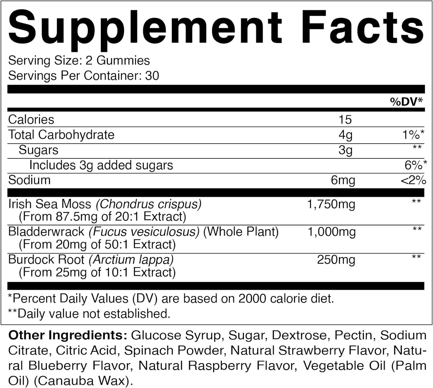 Vitamatic Irish Sea Moss Gummies - 3000 mg - 60 Vegan Gummies - Made with Bladderwrack & Burdock Root - Seamoss Supplement for Thyroid, Energy, Immune Support (60 Gummies (Pack of 1))