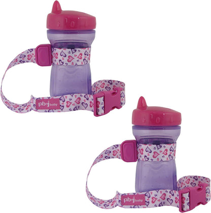 PBnJ Baby SippyPal Sippy Cup Holder Strap Leash Tether (Gray Chevron 2-Pack)