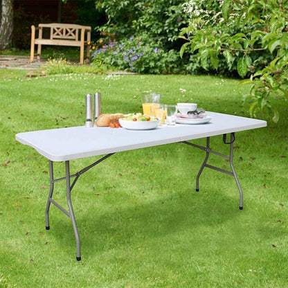 LANNY Portable Plastic Folding Table Wood Design 62x62cm for 2-4 person Party/Picnic/Garden/Dining/Kitchen/Buffee/Restaurant (brown3)