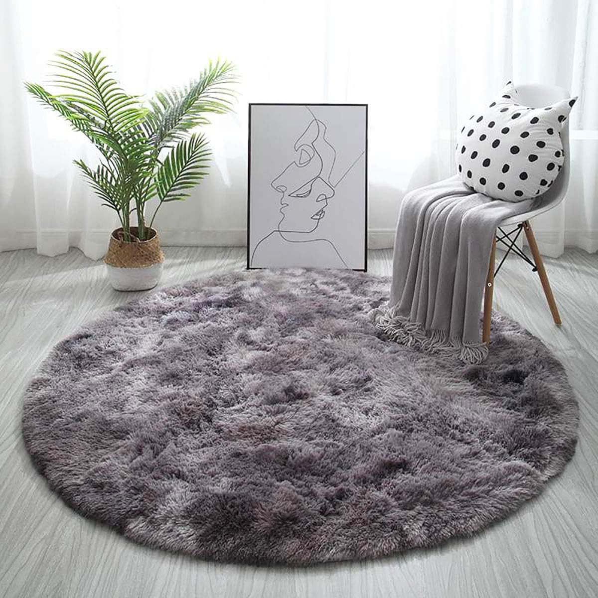 Tinyboy-hbq Area Rugs Shaggy Carpet for Living Room Bedroom Large Fluffy Carpet Modern Non-Slip Mat Multisize Rug Indoor Home Decor (Gray White, 80 x 120 cm)