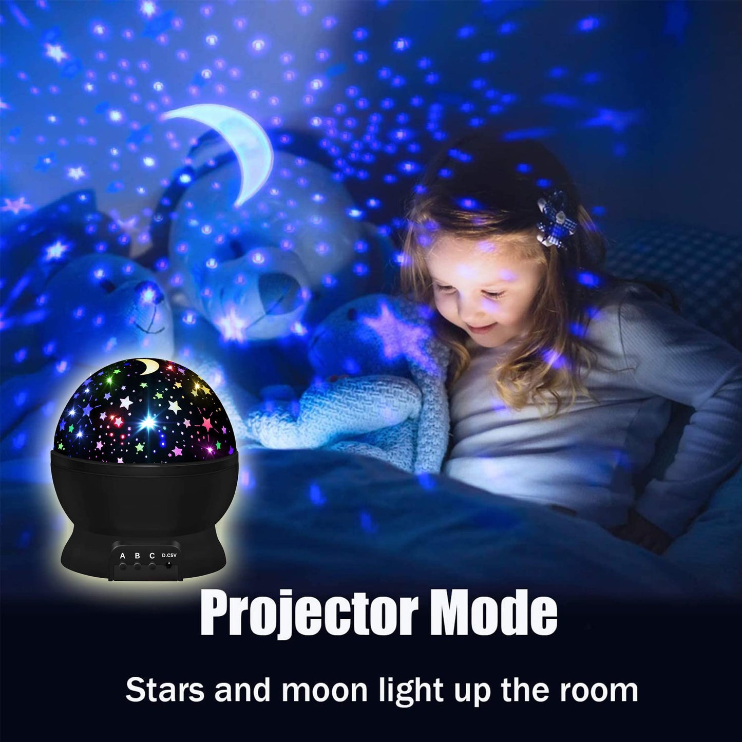 HONGID Night Lights for Kids,Star Light Projector Kids Room,Glow in The Dark Stars,Christmas Xmax Birthday Gifts Kids,Light Lamp Sensory Aesthetic Room Decor