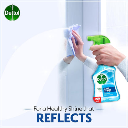 Dettol Sparkling Shine Glass Cleaner, helps remove Greasy Residues, Trigger Spray Bottle, 500ml ( Packaging May Vary)