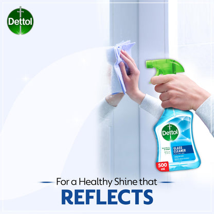 Dettol Sparkling Shine Glass Cleaner, helps remove Greasy Residues, Trigger Spray Bottle, 500ml ( Packaging May Vary)