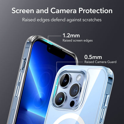 ESR for iPhone 14 Case/iPhone 13 Case, Compatible with MagSafe, Shockproof Military-Grade Protection, Magnetic Phone Case for iPhone 14/13, Classic Hybrid Case (HaloLock), Clear