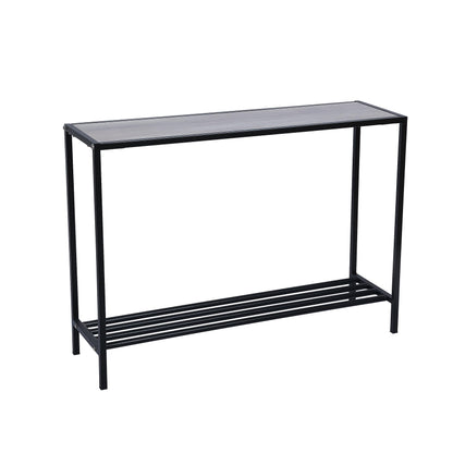 RIGID Modern Console Table, Thin Sofa Table, Slim Narrow Accent Entryway Table with Storage Shelf, Industrial Steel Frame, Sturdy Coffee Snack Table, Side Table, End Table for Living Room, Hallway