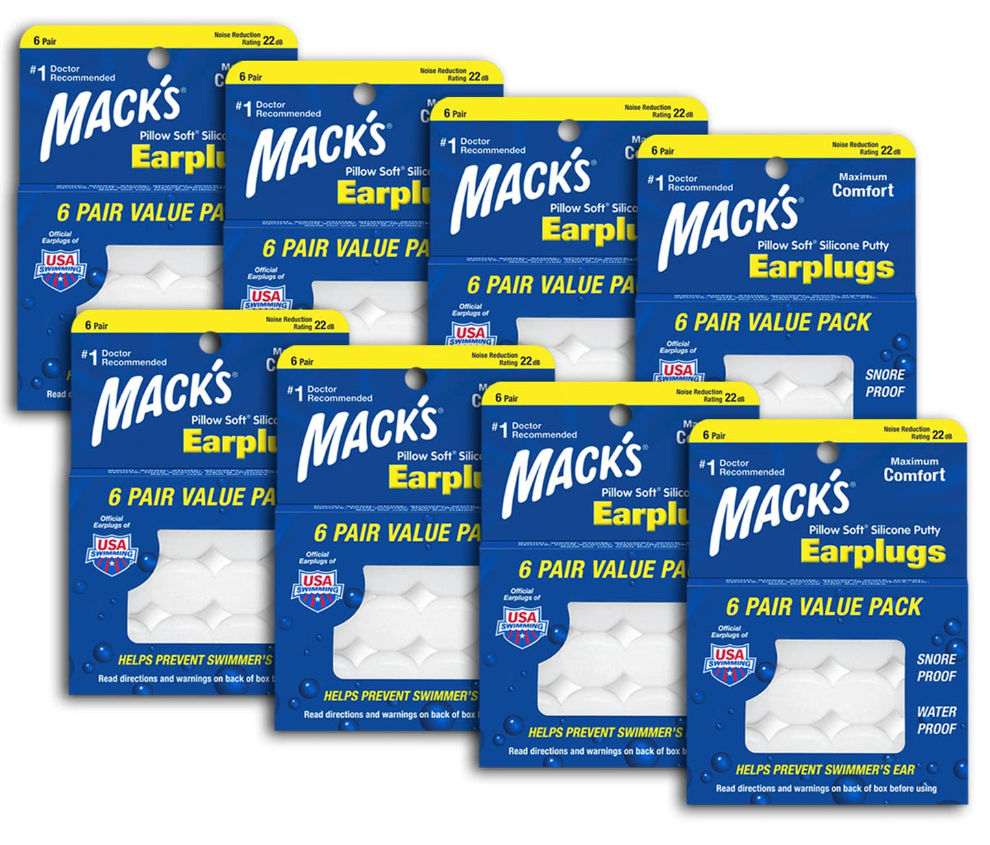 Mack's Pillow Soft Silicone Earplugs 6 Pairs,12 Count (Pack of 1)