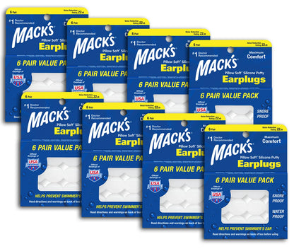 Mack's Pillow Soft Silicone Earplugs 6 Pairs,12 Count (Pack of 1)