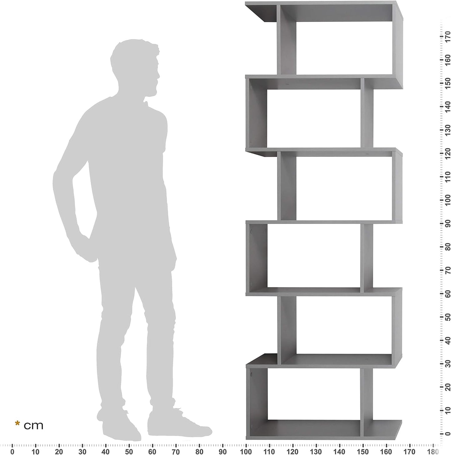 RICOO WM071-WM Shelf 129 x 70 x 25 cm, Standing Shelf, White Matt, Wooden Bookcase, Wall Shelf, Small Shelf, Shelves & Shelves, Narrow Shelf, Office Bookshelves, Small Shelf, Small Office Shelf