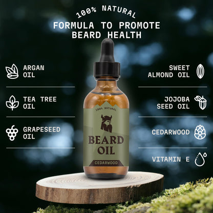 Vanilla Beard Oil (Large 2 oz.) - 100% Natural Beard Conditioner with Organic Tea Tree, Argan, and Jojoba Oil with Vanilla Scent - Softens, Smooths, and Strengthens Beard Growth by Striking Viking