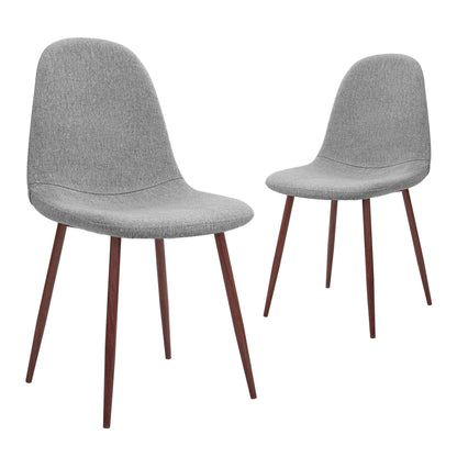 CangLong Washable PU Cushion Seat Back, Mid Century Metal Legs for Kitchen Dining Room Side Chair, 4 pcs pack, Brown 4