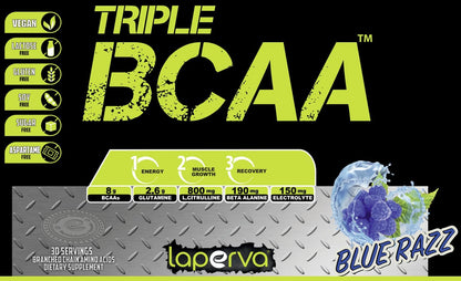 Laperva Post Work Out Diet Supplement Triple Bcaa 0 Fat, 0 Carbs And 0 Sugar Amino Glutamine For Energy Booster And Muscle Recovery Water Melon, 420 Gm