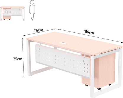 Mahmayi Vorm 136-18 White Modern Workstation Material-Melamine on MDF