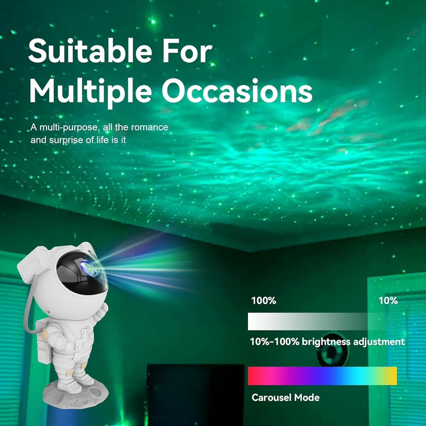 Mooyran Star Projector Galaxy Night Light - Astronaut Starry Nebula Ceiling LED Lamp with Timer and Remote, Gift for Kids Adults for Bedroom, Christmas, Birthdays, Valentine's Day etc.