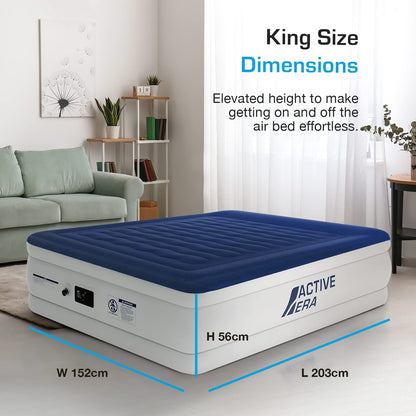 Active Era Luxury Single Size Inflatable Mattress - Elevated Air Mattress with Built-in Pump, Raised Pillow & Structured I-Beam Technology