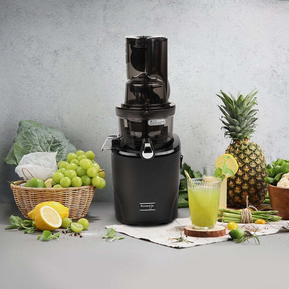 Kuvings Whole Juicer REVO830 Cold Press Slow Masticating Juicer Machines Extra Wide 88mm & 45mm Food Chutes Easy Clean Slow Juicer that Auto-Cut Fruits & Veggies, 5 years manufacturer's warranty