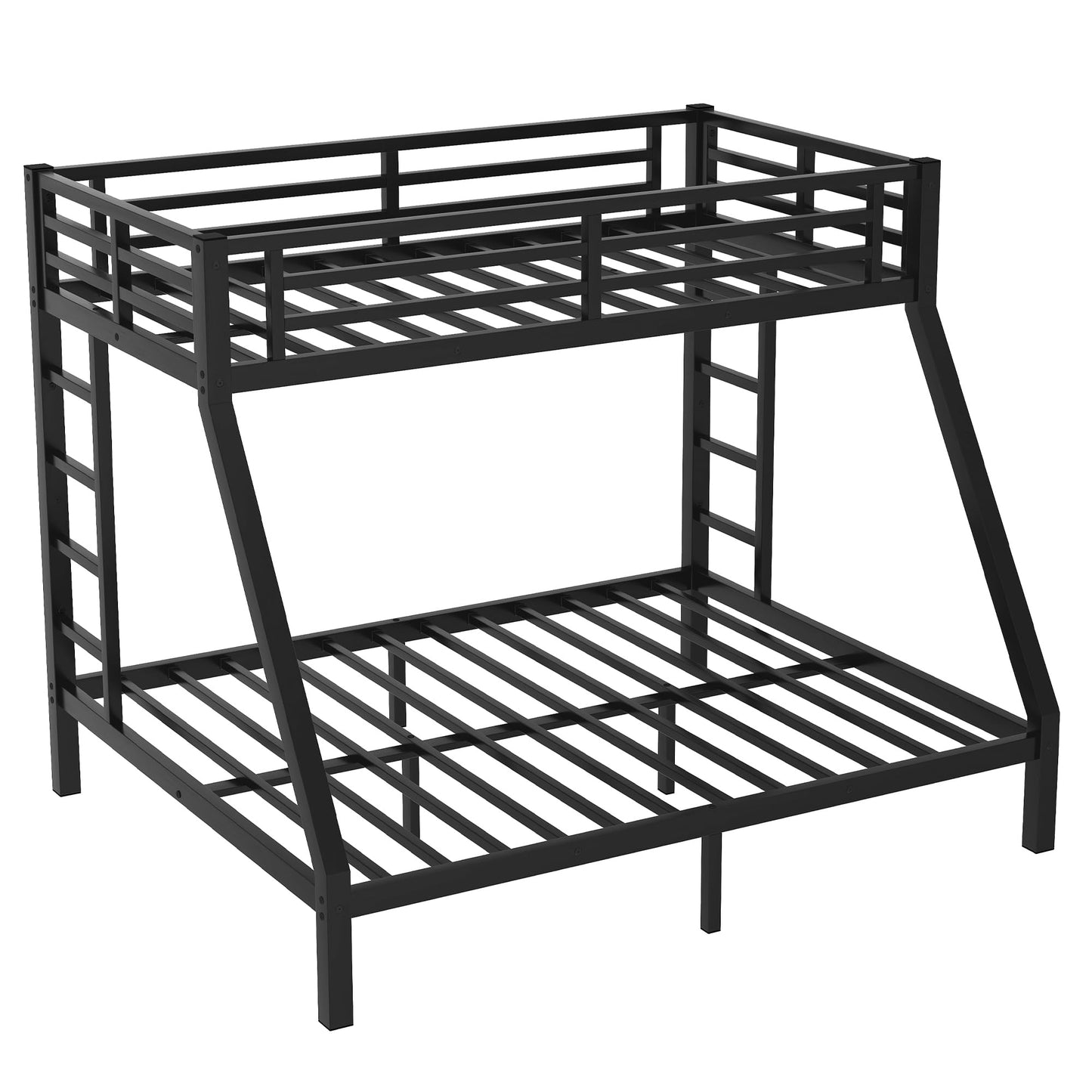 Bellemave Bunk Bed Full Over Queen, Heavy Duty Metal Bunk Bed Frame, Queen bunk Bed for Adults, Adult bunk beds Heavy Duty, Full XL Bunk Bed, Black