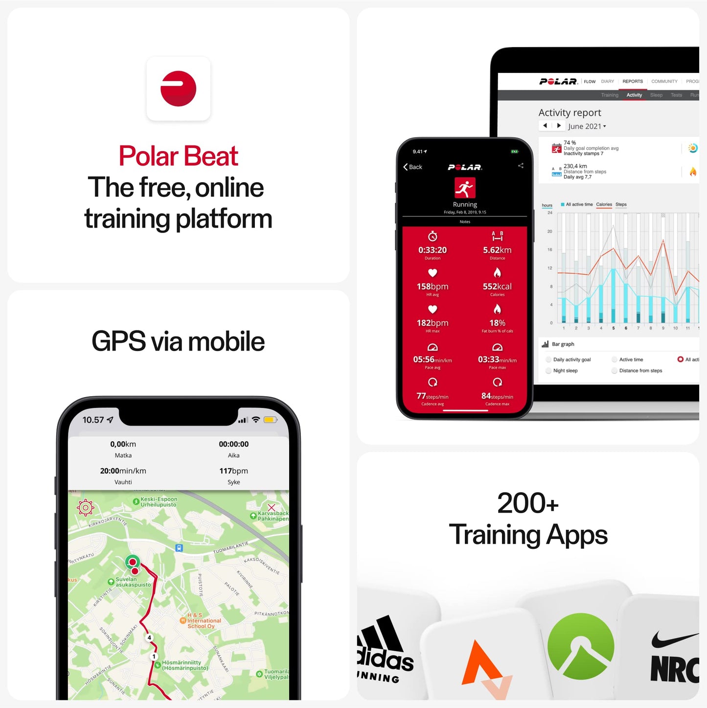 Polar H10 Heart Rate Monitor – ANT+, Bluetooth - Waterproof HR Sensor with Chest Strap - Built-in memory, Software updates - Works with Fitness apps, Cycling computers, Black, M-XXL