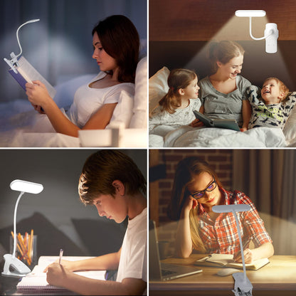 Ufanore LED Desk Lamp, Reading Light with 5 Color Modes 5 Brightness, Rechargeable, Touch Control, Dimming, Eye-caring Table Lamp for Home Office Bed Kids Study Book, Black