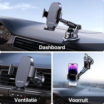 Miracase 【2023 New Generation】Car Phone Holder, Long Arm Phone Holder Car for Dashboard Windshield Air Vent【Heat-Resistant Strong Suction Cup】Car Mobile Holder Compatible with All Smartphones