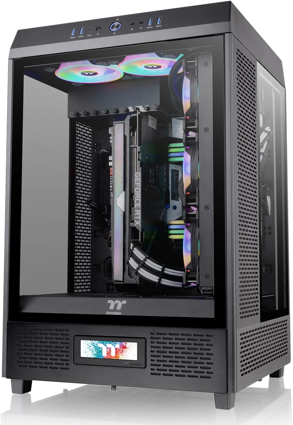 Thermaltake Tower 100 Black Edition Tempered Glass Type-C (Usb 3.1 Gen 2) Mini Tower Computer Chassis Supports Mini-Itx Ca-1R3-00S1Wn-00