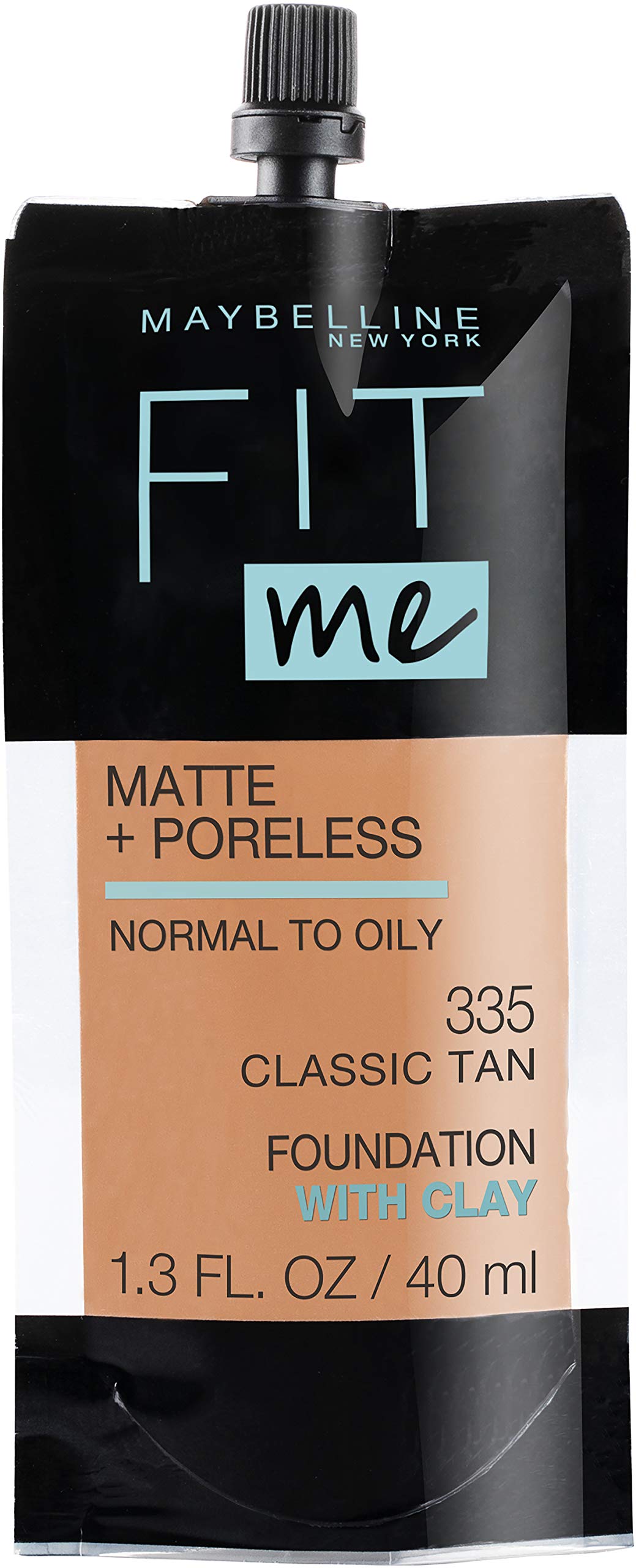 Maybelline Fit Me Matte + Poreless Liquid Oil-Free Foundation Makeup, Soft Tan, 1 Count (Packaging May Vary)