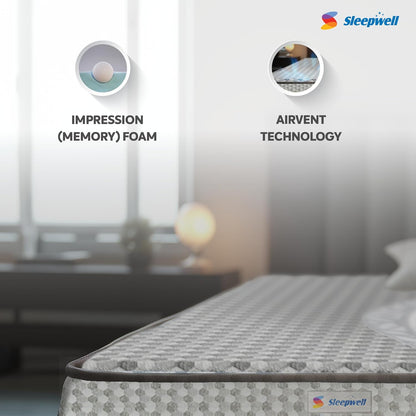 Sleepwell Ortho Pro Profiled Foam | 10 Night Trial | Impressions Memory Foam Mattress With Airvent Cool Gel Technology