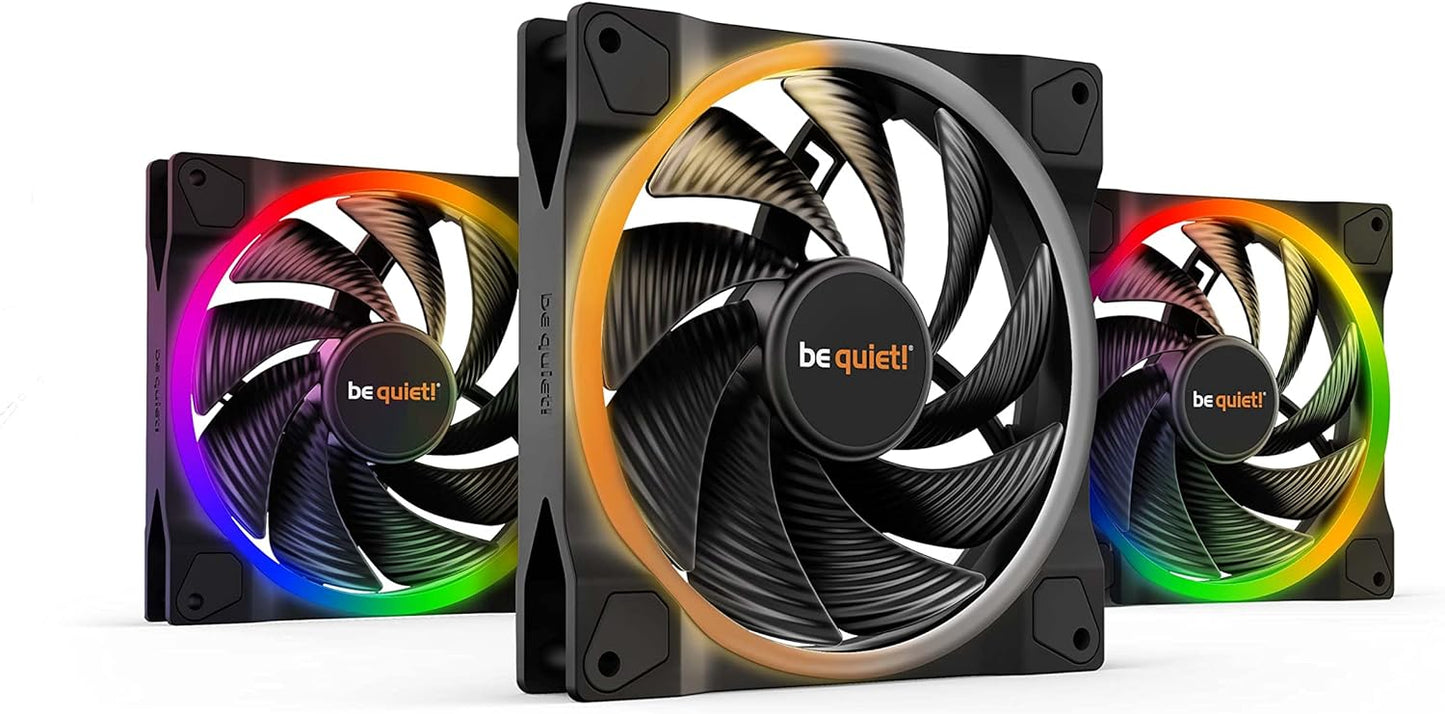 be quiet! Light Wings 120mm PWM, Premium ARGB Cooling Fan, 4-Pin, Triple Pack, BL076, black