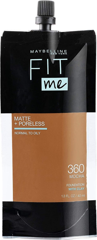 Maybelline Fit Me Matte + Poreless Liquid Oil-Free Foundation Makeup, Soft Tan, 1 Count (Packaging May Vary)