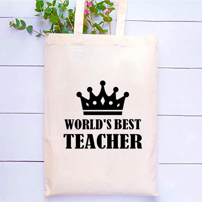 Teacher's day gift Cotton Bag Funny Designs Print - Reusable Canvas Tote Bag - Eco Friendly - Lightweight - Grocery Shopping Bag - Gifts for Teacher - School, Office, Travel (Design 07)