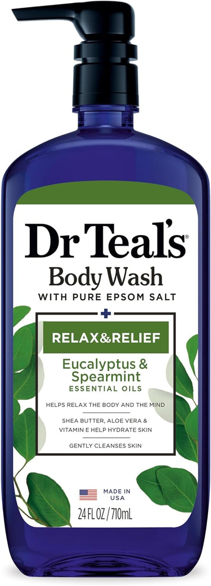 Dr Teal's Epsom Salt Body Wash - EUcalyptUS & Spearmint, 710Ml, 24 Ounce