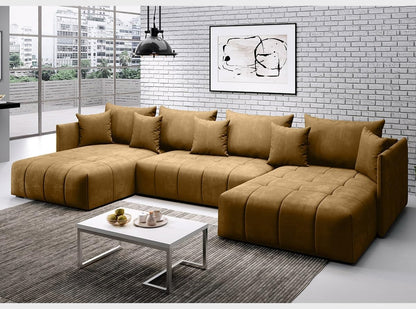 Comfynest Deluxe U-Shape Sectional Sofa Modern Living Room Elegance Spacious Comfort and Stylish Design (Warm Beige)