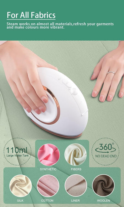 Mini Travel Steam Iron, Portable Mini Iron Steamer, 800W Strong Power Garment Steamer, Fast Heat-up Dry＆Wet, Perfect for Clothes Handheld Garment Steamer (White)