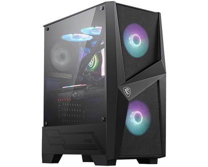 Msi Mag Forge 100R Usb 3.2 Mid Tower Pc Gaming Case With RGB Fan And 4 mm Tempered Glass - Black