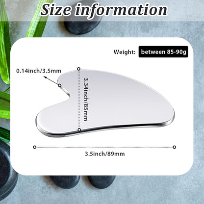 Nuanchu Stainless Steel Gua Sha Tool Facial Gua Sha Tool Tighten Skin Care Tools Massage Beauty Tool for Body Eyes Neck Massager with Travel Pouch (Heart model)