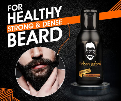 UrbanGabru Beard Oil for Beard Growth | 100 % Natural (30 ml) | Paraben & Sulphate Free | for Thicker, Longer Beard | Nourishes & Conditions Beard