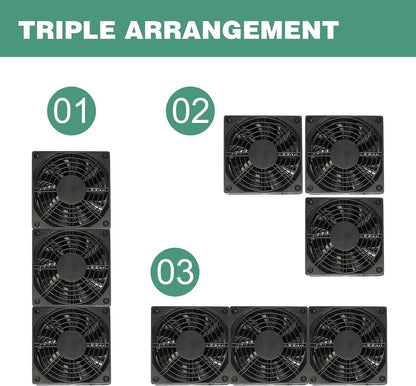 4x120mm 240mm 5V USB Powered Cooling Fan for Router Rack DIY Audio Video Network Cabinet Server Cooling Projects and Equipment Workstation Mining Machine Laptop Cooling Fan Stand