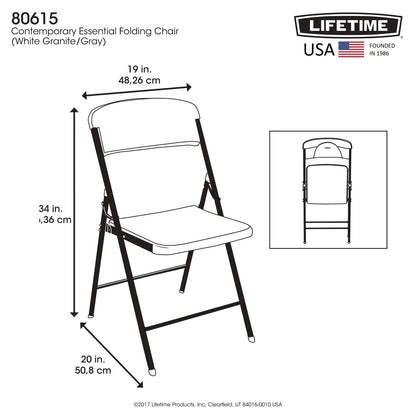 Lifetime, Folding Chair, Residential, White Granite Color, LFT-80615