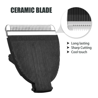 2 Pack Replacement blades for Meridian The Trimmer and Trimmer Plus, Onyx Ceramic Replacement Blades for Meridian Body Trimmer, Black