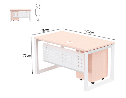 Mahmayi Vorm 136-18 White Modern Workstation Material-Melamine on MDF