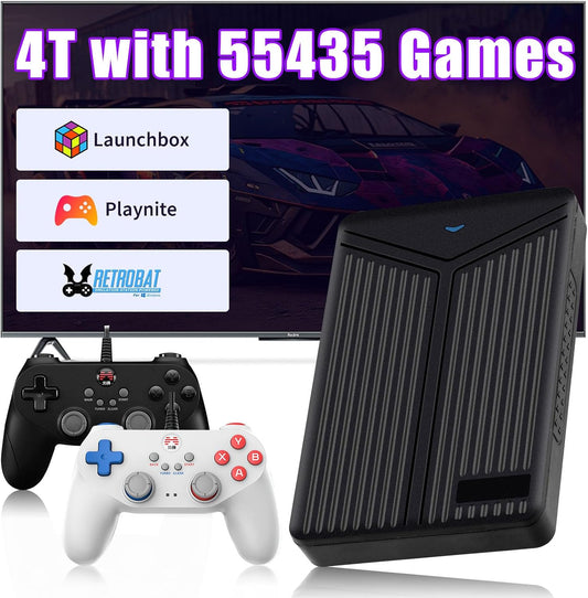 Retro Game Console HDD 5TB with Built in 63000+ Games, Emulator Console Compatible with 70+ Game Emulators, Plug and Play Video Game Console with 3 Gaming System, Game Hard Drive 5TB for Win OS