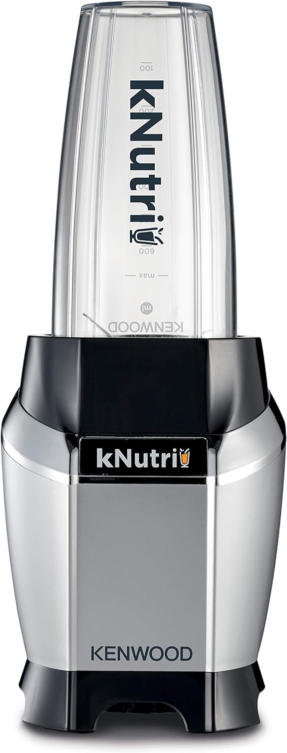 Kenwood Personal Blender 600W Smoothie Blender/Smoothie Maker With 700Ml & 600Ml Tritan Smoothie2Go Bottle And Lid, Ice Crush Function Bsp70.180Si Black/Silver