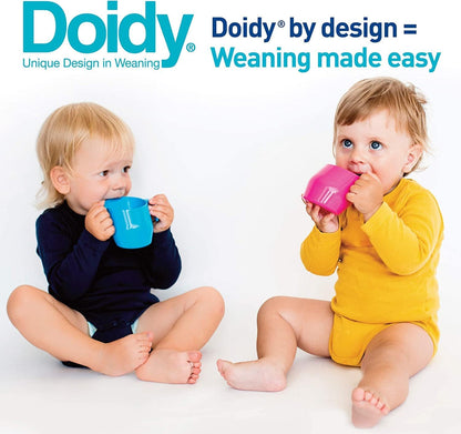 Doidy Cup - Training Sippy Cups for Toddler Cup & Babies - Unique Slanted Design Two Handles Baby Cup - Great Weaning Cup for Milk, Water & Juice - Use from 3-6 Months to Toddler (Purple)