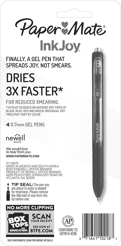 Paper Mate Inkjoy Gel Retractable Pen, 0.7Mm, Ink, Pack Of 14, Assorted (1951636)